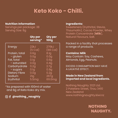 Keto Koko Low-Carb Chilli Hot Chocolate 300g