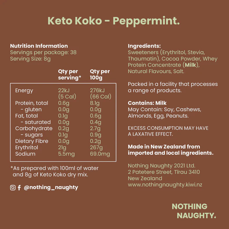 Keto Koko Low-Carb Peppermint Hot Chocolate 300g