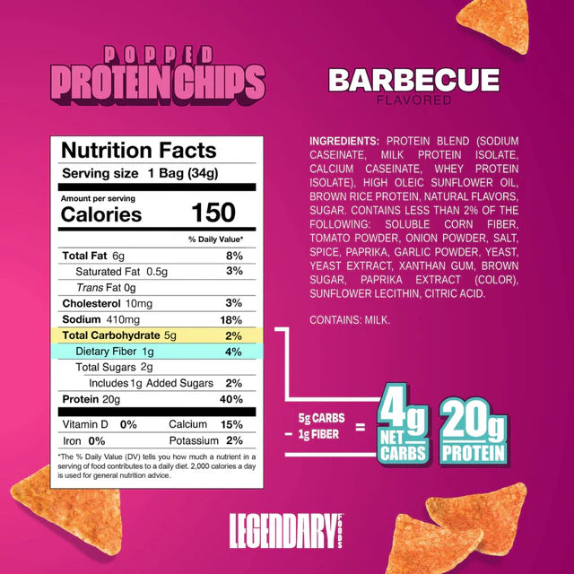 Barbeque| Popped Protein Chips - x1 Packet