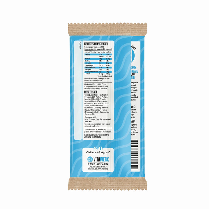 Protein Milk Choc Coconut Rough Bar 100g