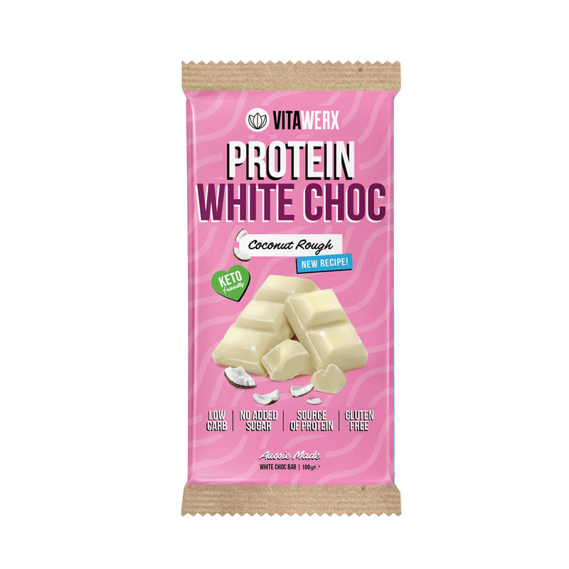 Protein White Choc Coconut Rough Bar 100g