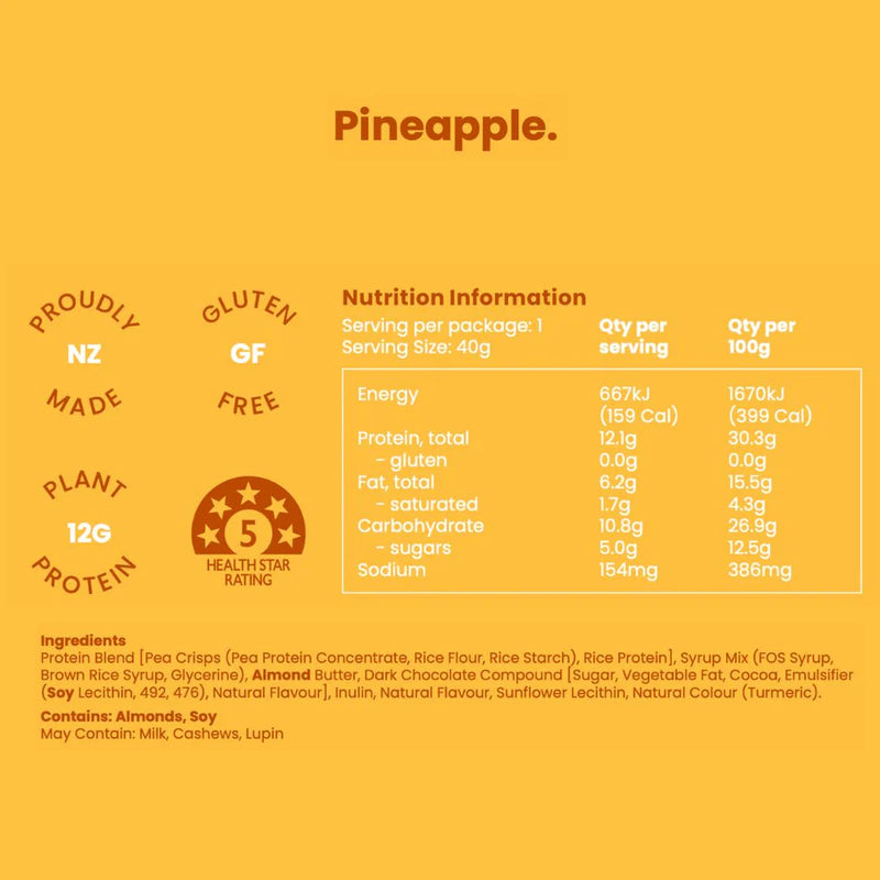 Nothing Naughty Plant Protein Bar - Pineapple