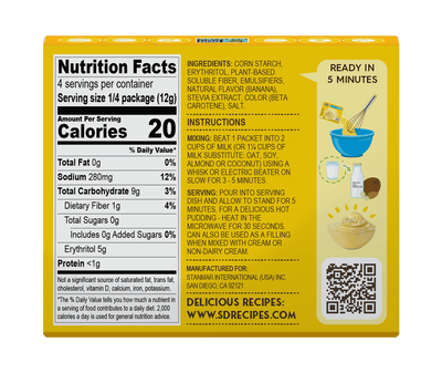 Sugar Free Banana Instant Pudding 48g