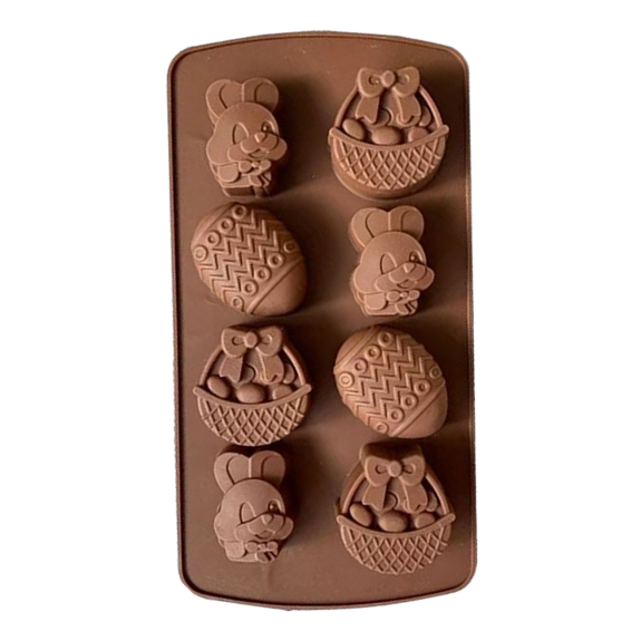 Easter Eggs/Bunnies/Baskets -  Silicone Mould - 8 Cavity