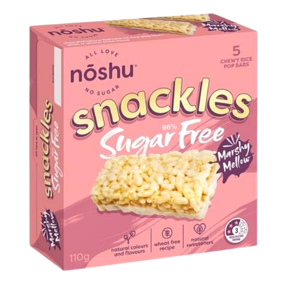Snackles Chewy Rice Pop Bars - Marshy Mellow - 5 Bar Box