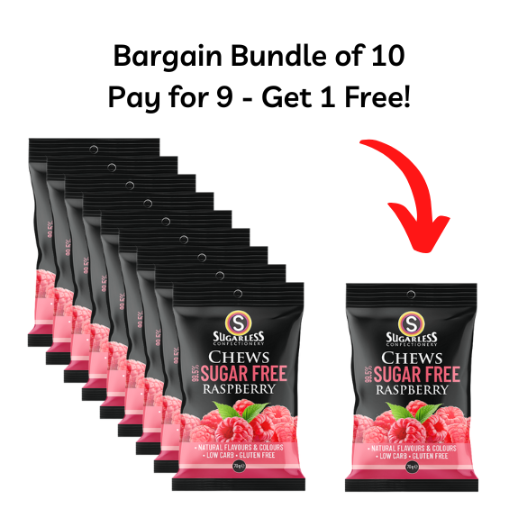 Copenhagen Raspberry Chew Raspberry Drops Lollies | Raspberry Chews 70g – My Sugar Free