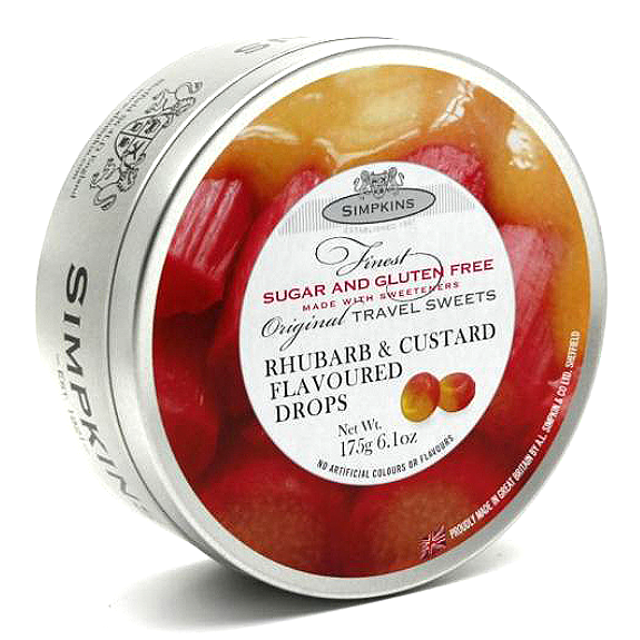 Rhubarb and Custard Drops Travel Sweets 175g